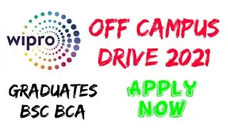 Wipro 2021 Off Campus Drive 💯 BCA BSC Graduates