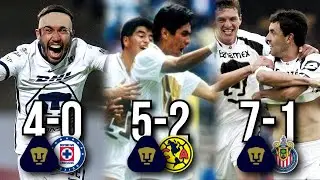 Las Mayores Goleadas de Pumas a los otros 
