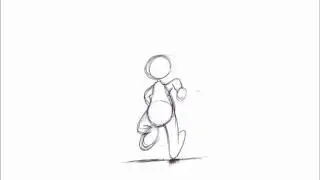 Running Animation (Back View) - Hand Drawn