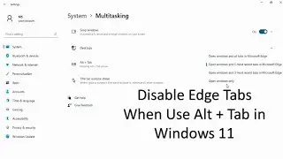 How to Stop Windows11 Showing Edge tabs Alt+Tab