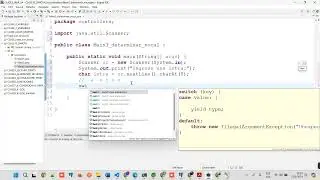 JAVA   Switch   seleccione una vocal usando variable de tipo char