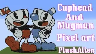 Minecraft Pixel Art SpeedBuild | Cuphead and Mugman