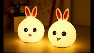 ДЕТИ В ВОСТОРГЕ! Силиконовая Лампа Кролик (Rabbit Silicone Lamp), cо звуковым сенсором