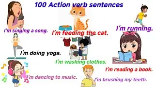 100 Action Verbs In English With Sentences | 100Action Verbs For Beginners #Daily Sentences