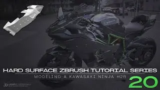 Hard Surface ZBrush Tutorial Series // Modeling A Kawasaki Ninja H2R // 20