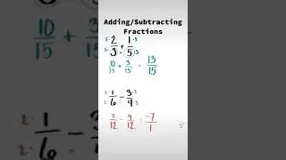 Adding and Subtracting Fractions | 20 Day Back to School Math Review | Finding Common Denominators