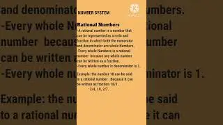 # number system ##rational and irrational number ## definitions with example #1,3,√4,π...