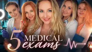 ASMR 5 in 1: 5 doctors in one visit 👩‍⚕️ 5 fast medical exams 🩺