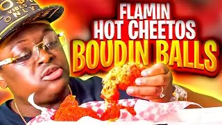 FLAMIN HOT CHEETOS BOUDIN BALLS COOKING RECIPE +  MUKBANG 🔥🔥🔥#htxfoodie