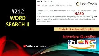 Word Search II | LeetCode 212 | Java | DFS + TRIE | @LearnOverflow