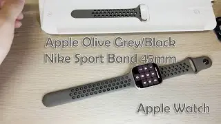 Apple Olive Grey/Black Nike Sport Band for Apple Watch 45mm