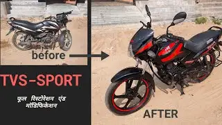 Tvs sport bike modification, restoration and repaint ! Full time lapse bike build video !
