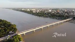 আকাশ থেকে পাখির চোখে কুষ্টিয়ার জনপ্রিয় স্পট কুষ্টিয়া - হরিপুর ব্রীজ ও গড়াই নদী।