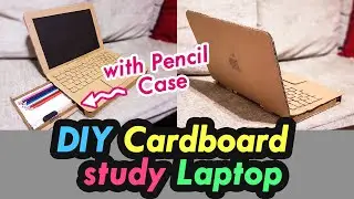 How to Make a Cardboard Laptop/sketch book with pencil tray - DIY