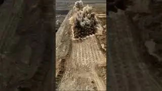 cool mines blasting drone shoot
