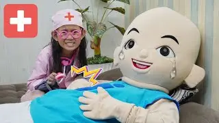 Upin Ipin sakit perut - bermain dokter-dokteran | Zein husna