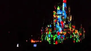 Disney Magic Kingdom NEW!! Lights Castle Show 2016 Cindirella Castle
