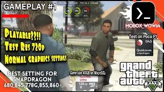 GTA V | Mobox WoW64 Android Low end Device | Gameplay on Poco F1 Snapdragon 845