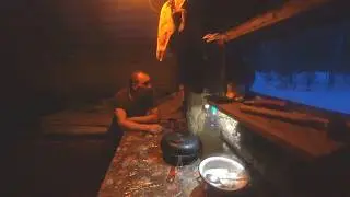 NIGHT IN THE FOREST CABIN