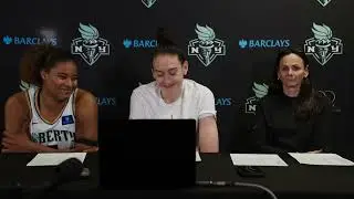 NY Liberty vs Sparks 8/28/24 Postgame w Breanna Stewart, Nyara Sabally & Coach Brondello