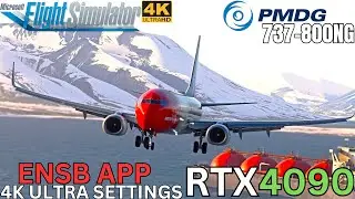 Svalbard (ENSB) Landing Approach Boeing 737-800 - Ultra Settings 4K - RTX 4090 MSFS