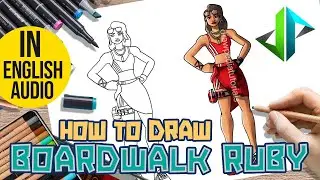 [DRAWPEDIA] HOW TO DRAW *NEW* BOARDWALK RUBY from FORTNITE - STEP BY STEP DRAWING TUTORIAL