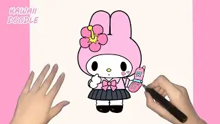 🌸HOW TO DRAW CUTE MY MELODY SEIFUKU 🐰🩷~ STEP BY STEP ~ KAWAII DOODLE