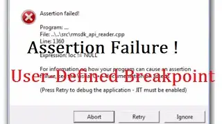 Assertion failure Visual C++ Runtime Library. Application has encountered a user-defined breakpoint