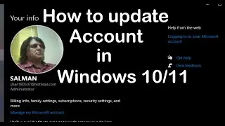 How to update account info in Windows 10 and 11