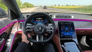 +300 AUTOBAHN Mercedes S63 AMG POV DRIVE!😱 NEW 2025 802 HP V8 HYBRID!
