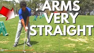 Keep Your ARMS VERY STRAIGHT in the Golf Swing to Hit GOOD Golf Shots Every Time
