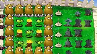 Plants vs Zombies Hack - Repeater vs Conehead Zombies Survival Day Hard