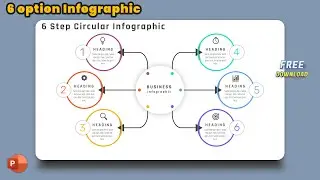 68.MS PowerPoint Template - 6 Step Circular Vector Infographic | Free download