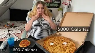 500 Calorie Pizza vs 5,000 CALORIE PIZZA 🍕