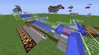 Minecraft water stream sorter overflow system
