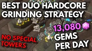 BEST DUO HARDCORE GRINDING STRATEGY | 13,080 GEMS PER DAY | ROBLOX Tower Defense Simulator TDS