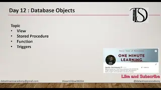 Day 12 : SQL Views | Functions | Stored Procedure | Trigger | 