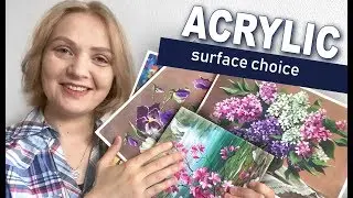 How to choose surface for ACRYLIC painting🎨 REVIEW: canvas and paper