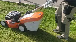 STIHL RM 650 vs уборка травы после аэратора