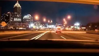 Driving on Virtually Empty Atlanta Interstate I-85 March 7, 2020