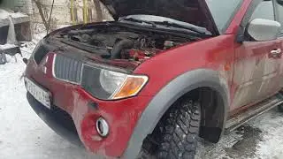 Плохой запуск mitsubishi L200 зимой.