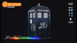 Doctor Who Tardis 2005 Destroyed Bad Wolf Version 3D model