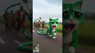 green snake cat #poorcat #story #ai