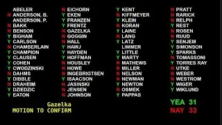 Senate Meets in Fourth Special Session,  Rejects Commerce Commissioner Stephen Kelley