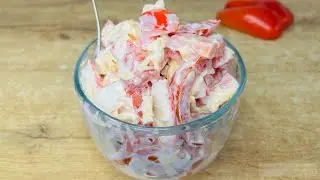 Рецепт очень вкусного салата, который популярен в Интернете! Салат Красное море.