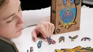 UNIDRAGON Dřevěné puzzle charming owl velikost M