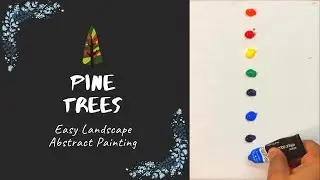 Pine Trees Sunset Tutorial/Inspired by Bob Ross Joy of Painting/ Painting Ideas