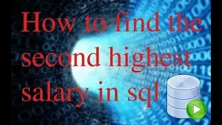 How to find the second highest salary in sql