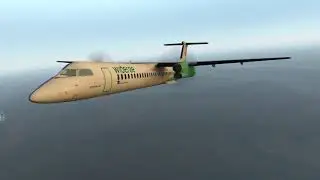 [X-Plane 11]Wideroe Dash-Q-400 Windy Approach and Hard Landing to Bergen ENGM to ENBR