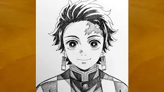 How to Draw Tanjiro Kamado | Demon Slayer Step by Step